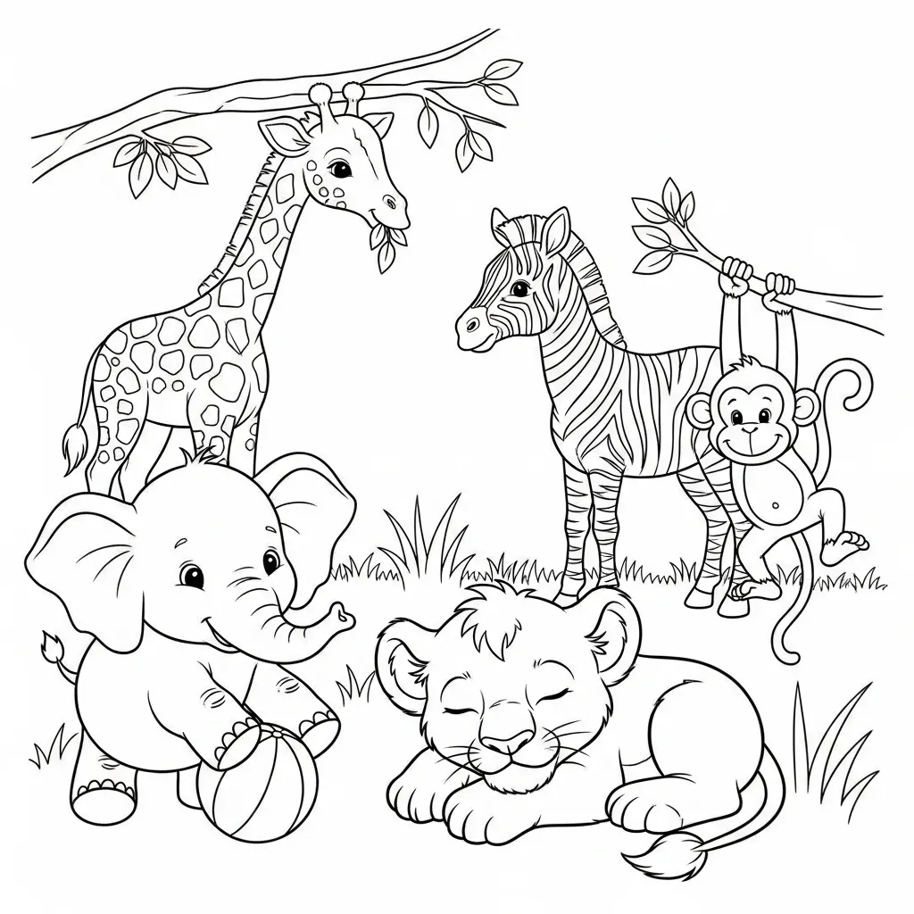 Kleurplaat Baby Dieren 6