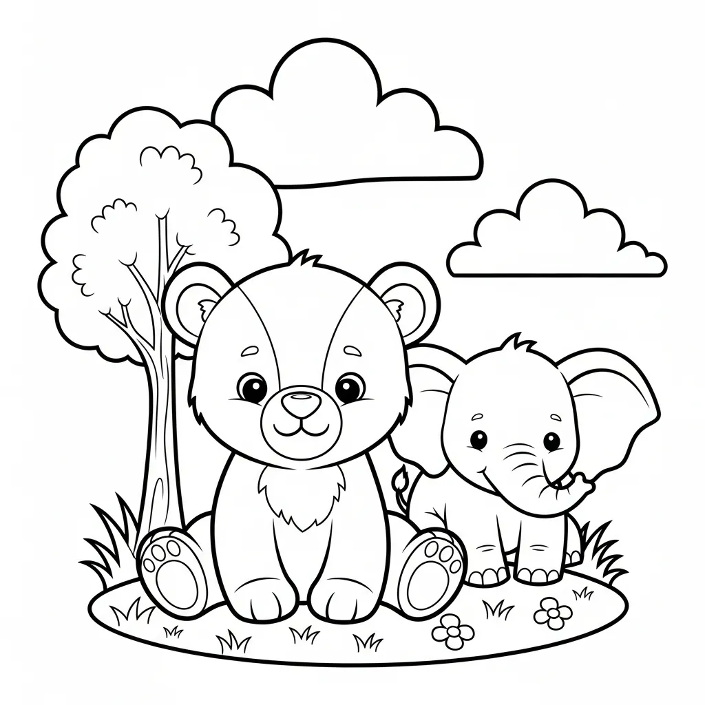 Kleurplaat Baby Dieren 7