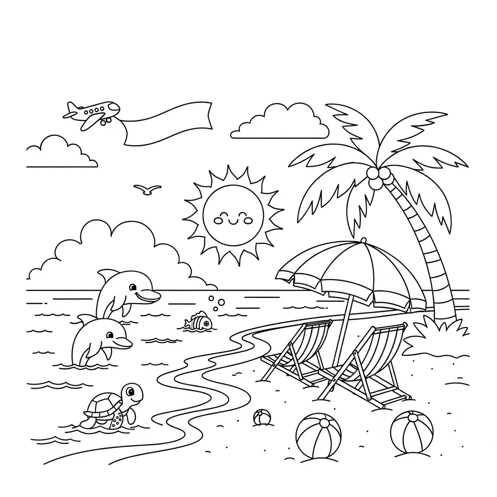 Kleurplaat Fijne Vakantie 13