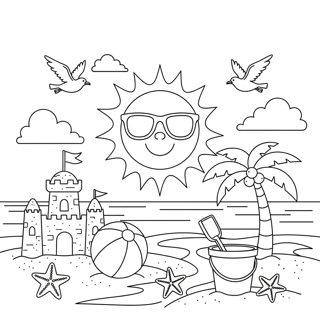 Kleurplaat Fijne Vakantie 4