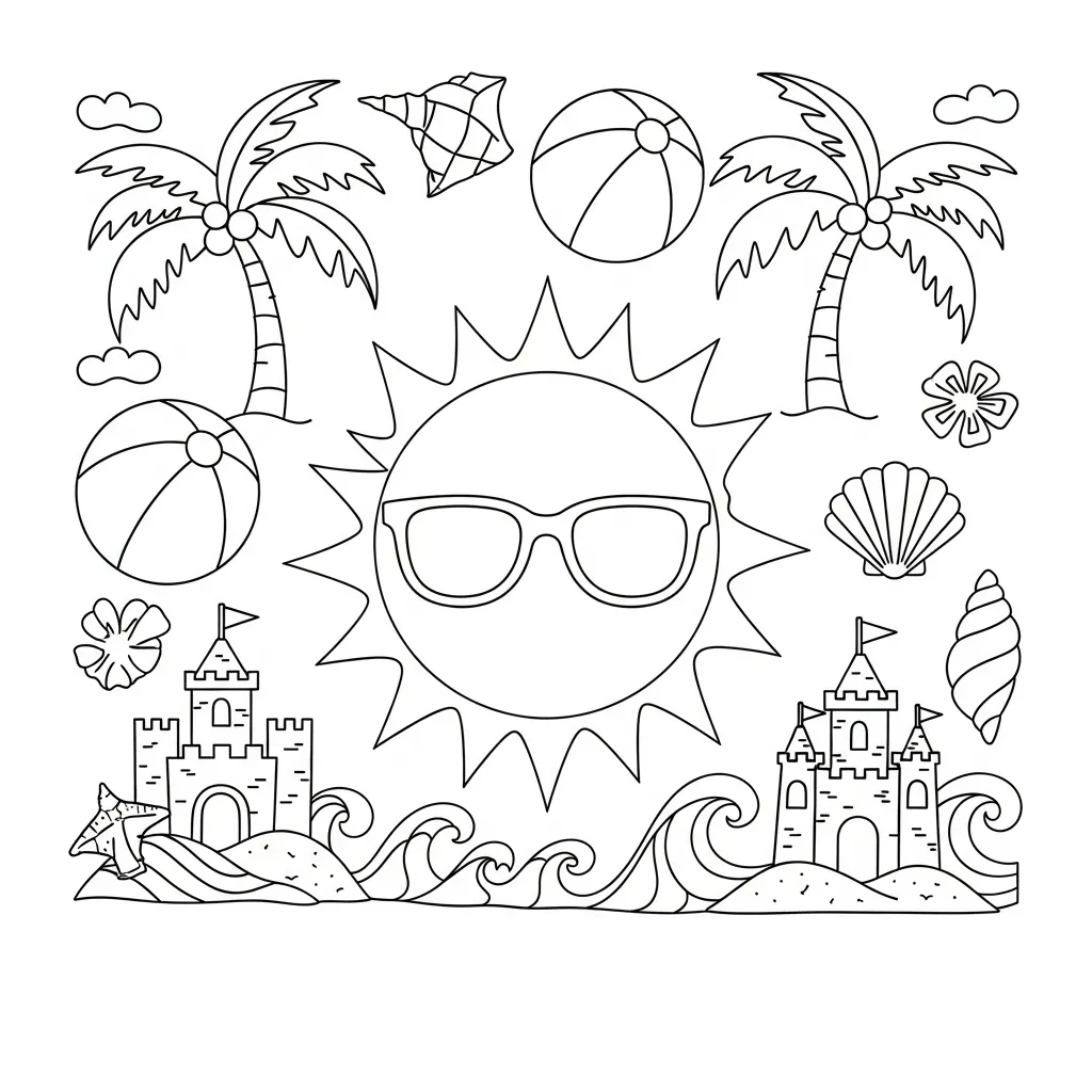 Kleurplaat Fijne Vakantie 5