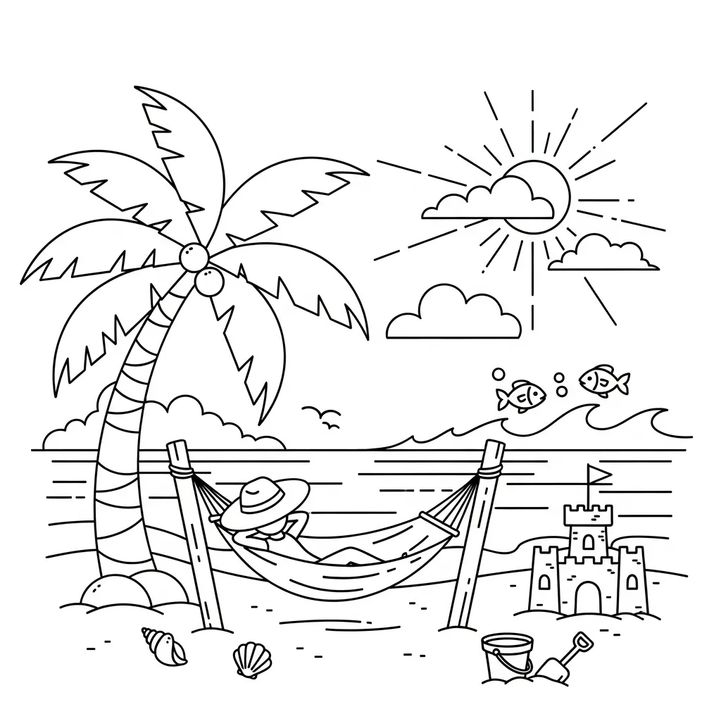 Kleurplaat Fijne Vakantie 9