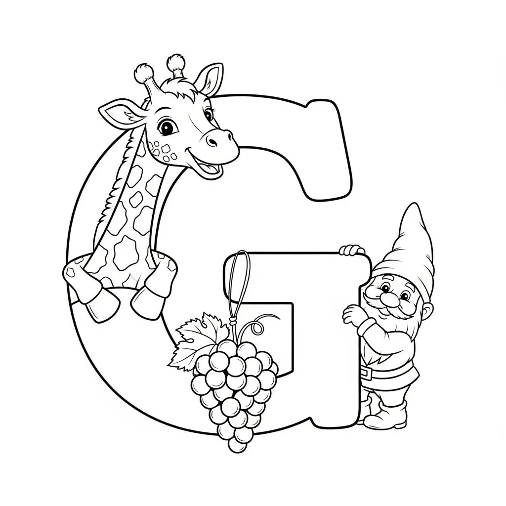Letter G Kleurplaat 10 Letter G Kleurplaat 2