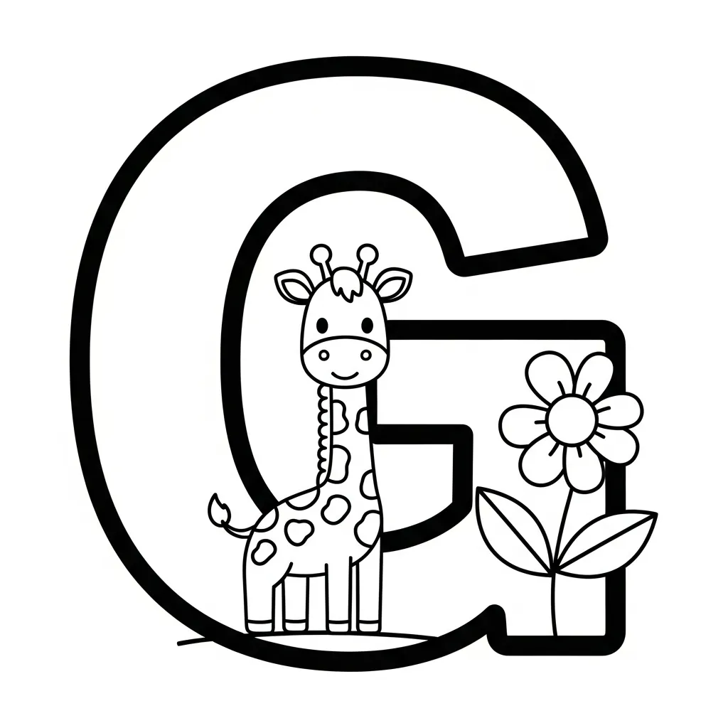 Letter G Kleurplaat 17 Letter G Kleurplaat 9