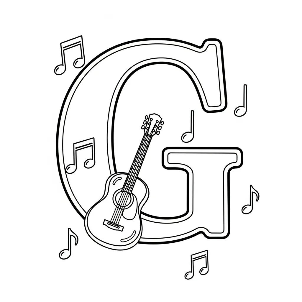 Letter G Kleurplaat 16 Letter G Kleurplaat 8