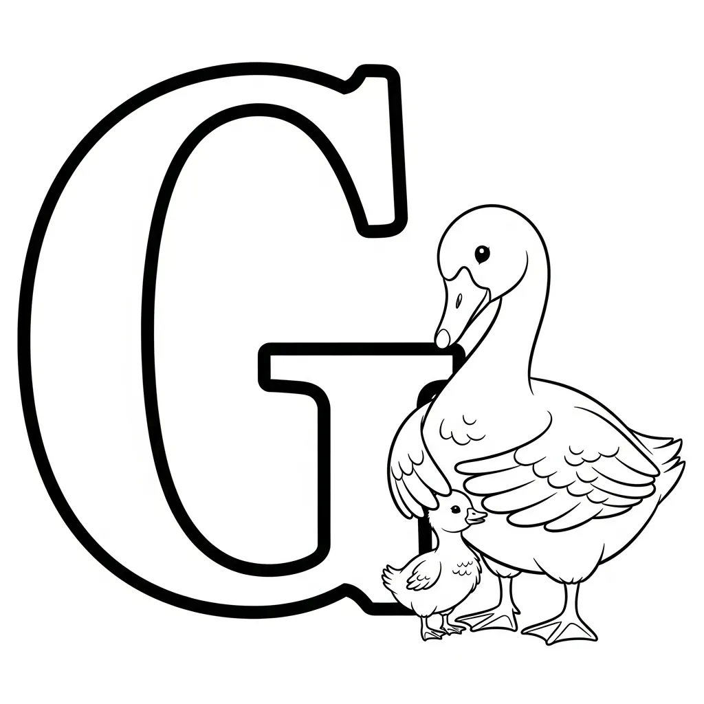 Letter G Kleurplaat 15 Letter G Kleurplaat 7