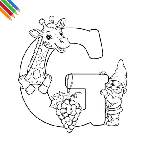 Letter G Kleurplaat thumbnail