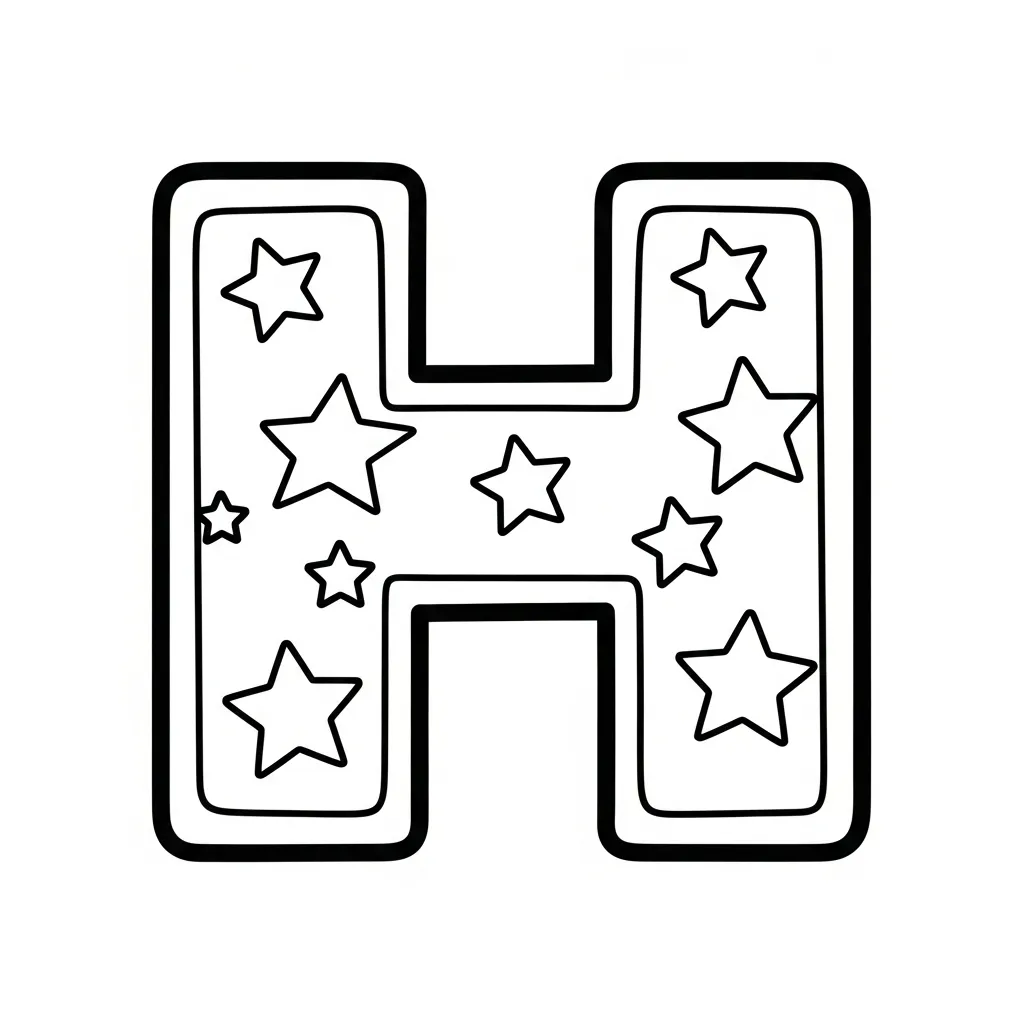 Letter H Kleurplaat 1