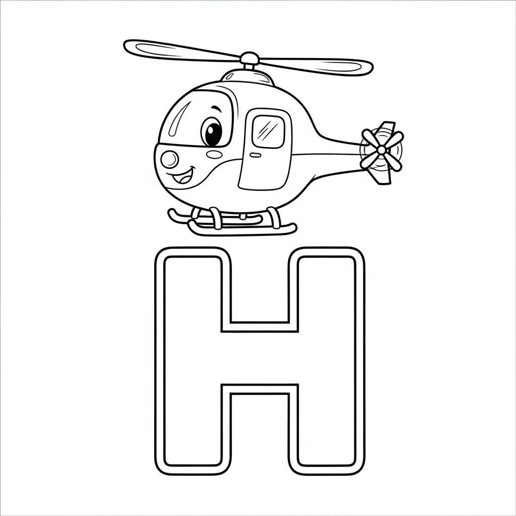 Letter H Kleurplaat 12