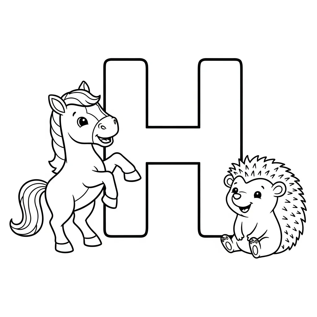 Letter H Kleurplaat 13