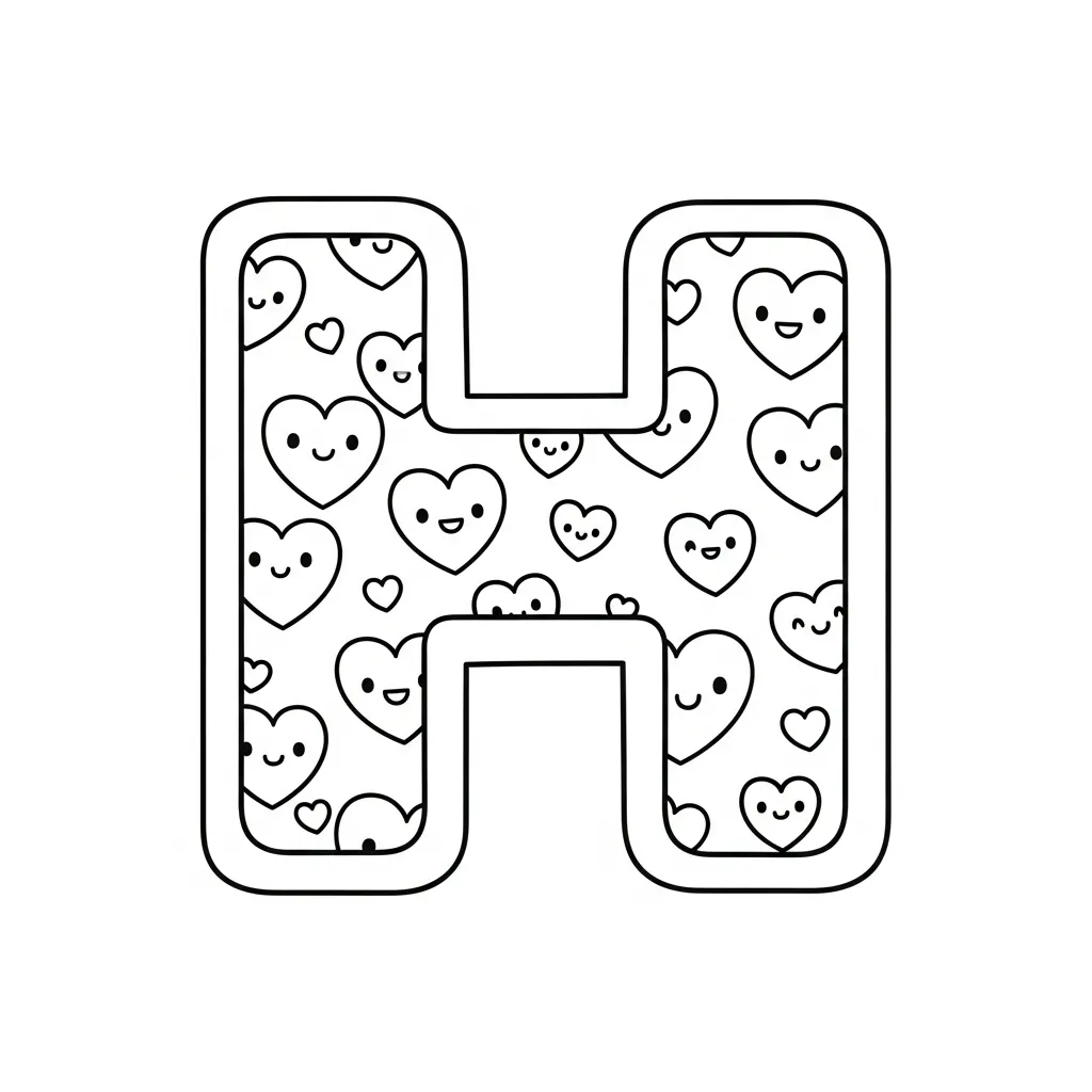 Letter H Kleurplaat 14