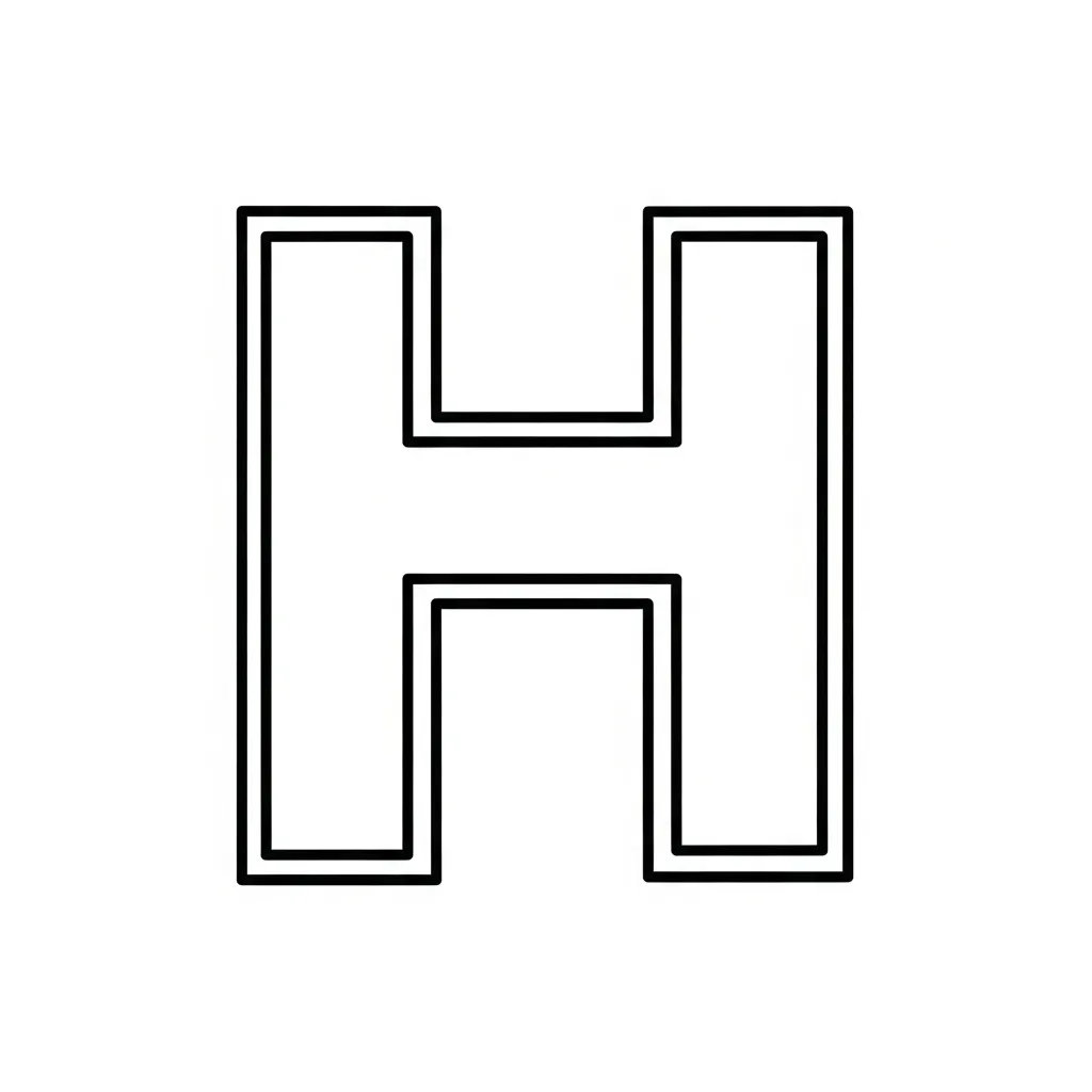 Letter H Kleurplaat