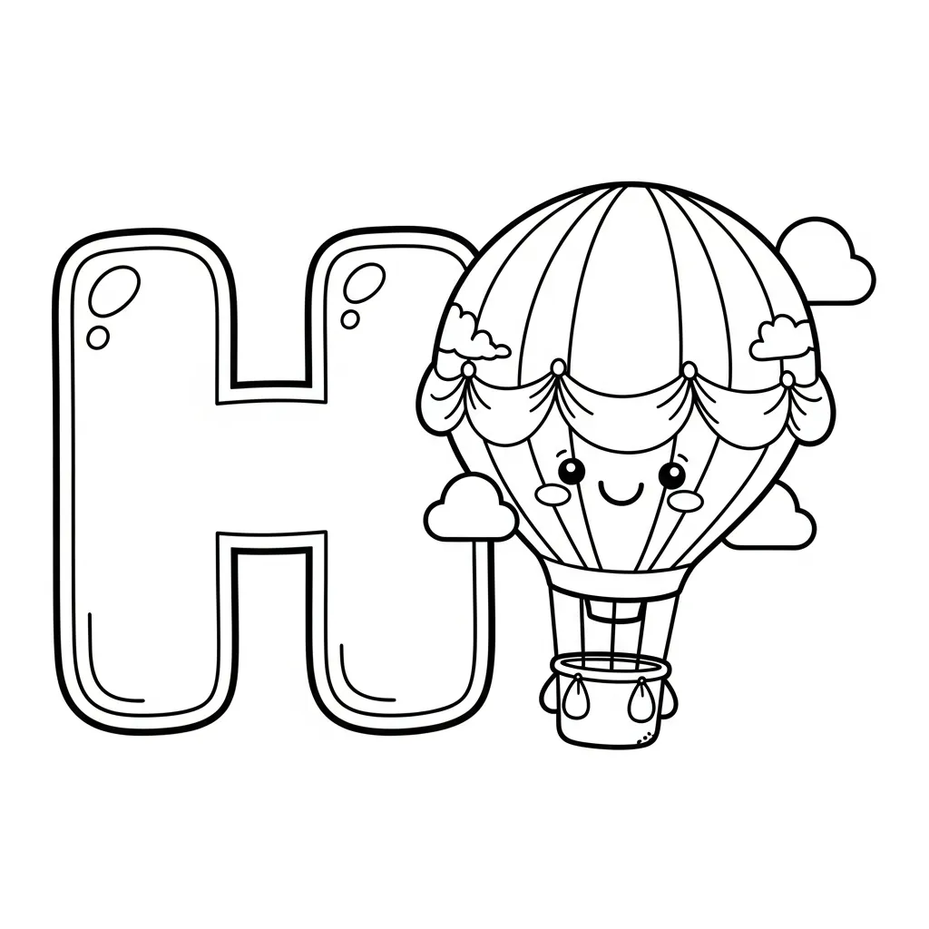 Letter H Kleurplaat 3
