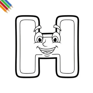 Letter H Kleurplaat thumbnail