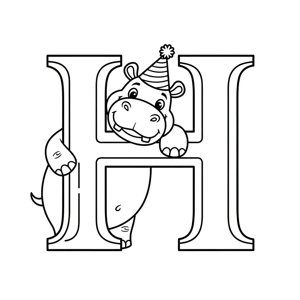Letter H Kleurplaat 4