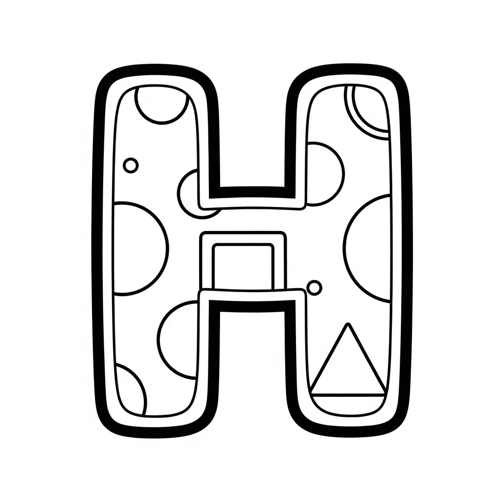 Letter H Kleurplaat 5