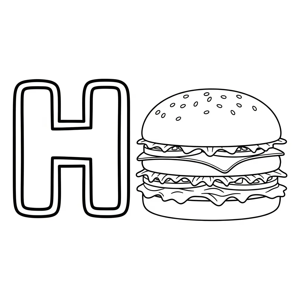 Letter H Kleurplaat 6