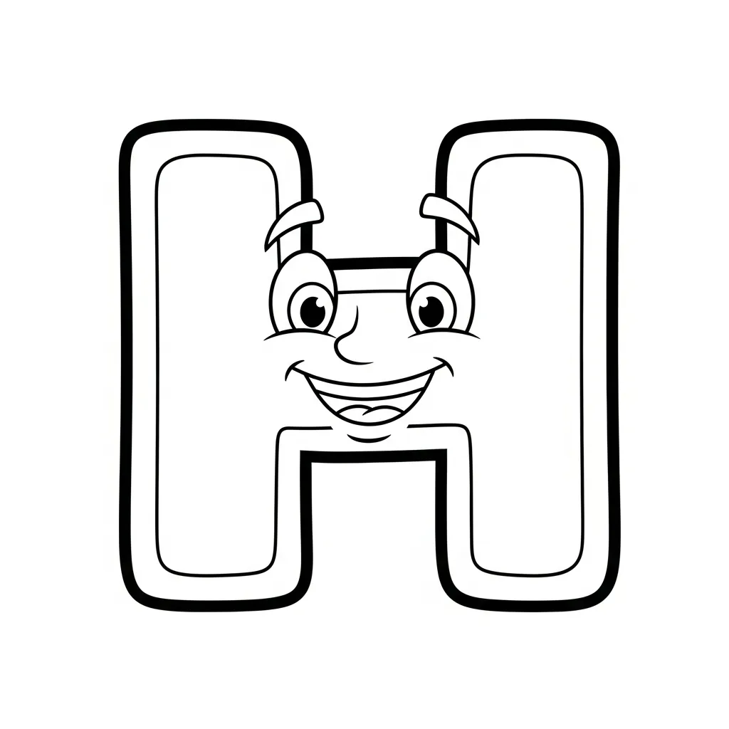 Letter H Kleurplaat 7
