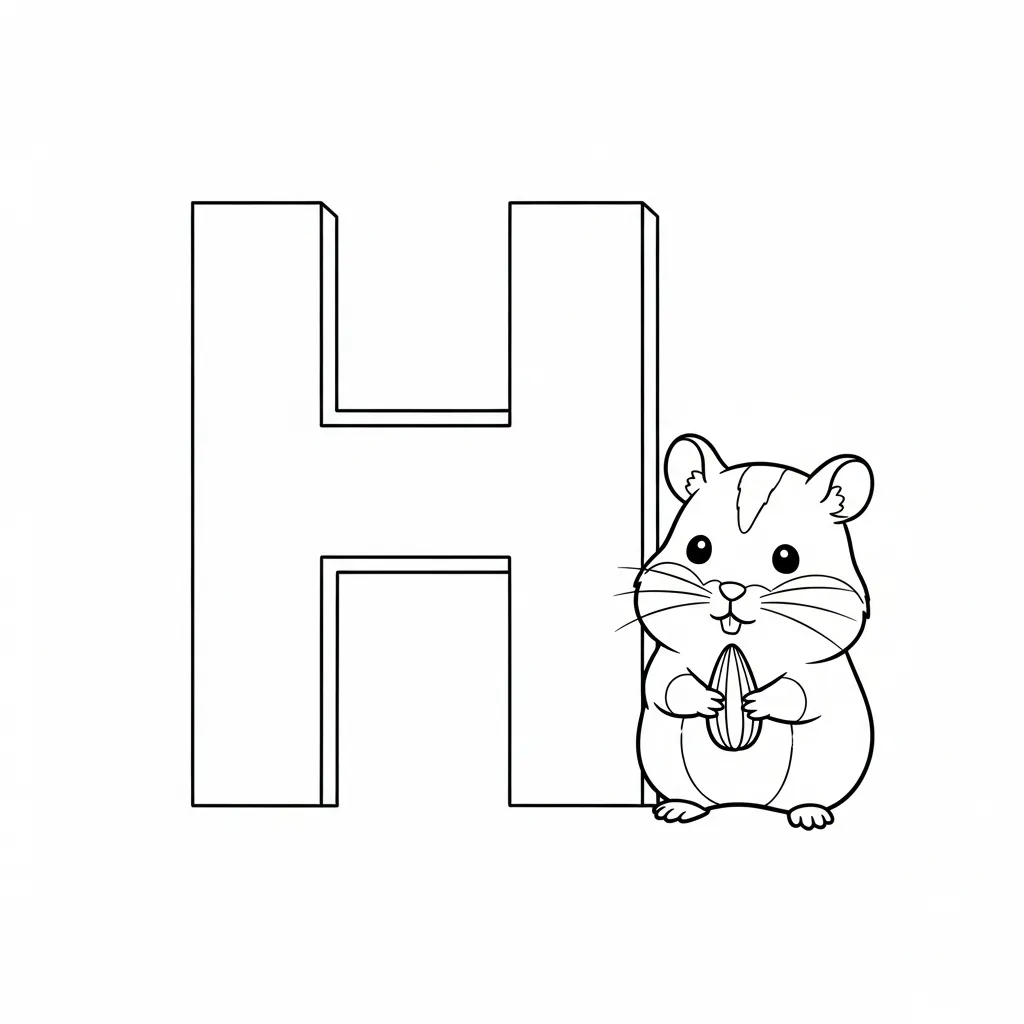 Letter H Kleurplaat 9