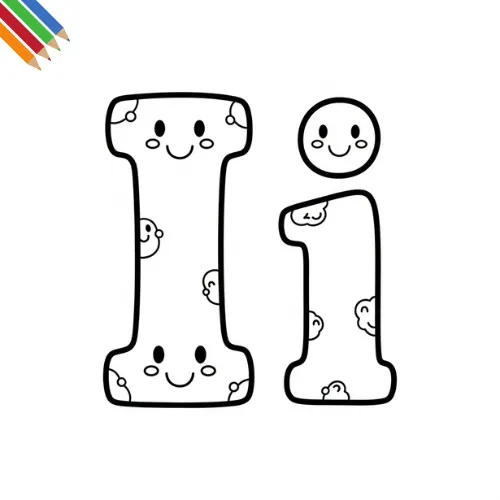 Letter I Kleurplaat thumbnail