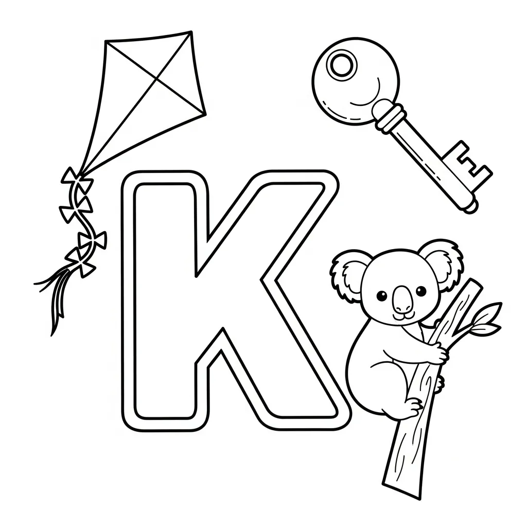 Letter K Kleurplaat 13 Letter K Kleurplaat 5