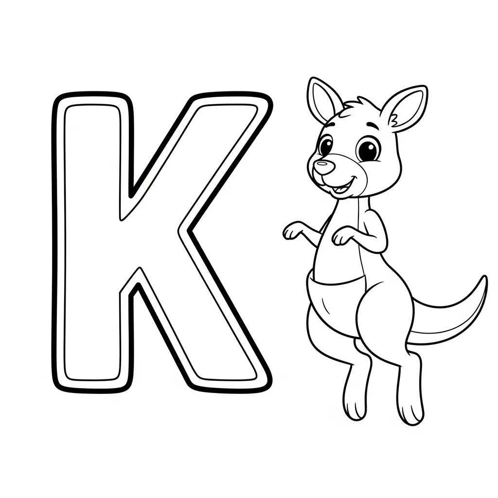 Letter K Kleurplaat 9 Letter K Kleurplaat 1