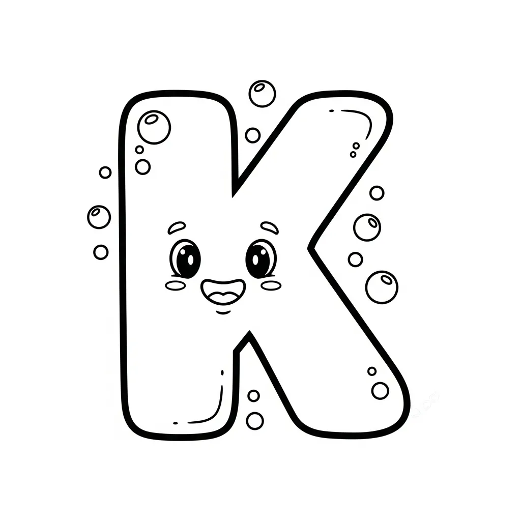Letter K Kleurplaat 14 Letter K Kleurplaat 6