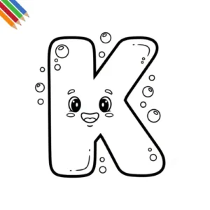 Letter K Kleurplaat thumbnail