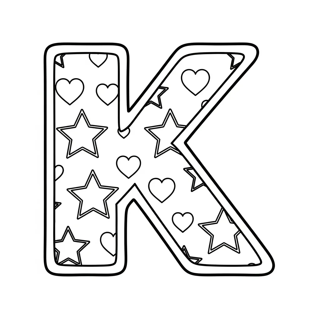 Letter K Kleurplaat 19 Letter K Kleurplaat 11