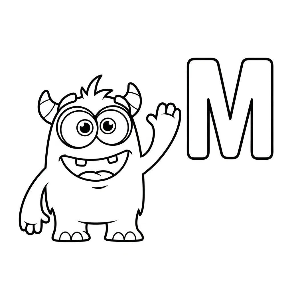 Letter M Kleurplaat 13 Letter M Kleurplaat 5