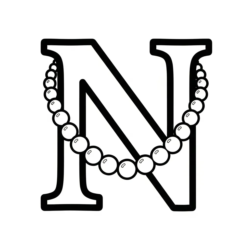 Letter N Kleurplaat 7