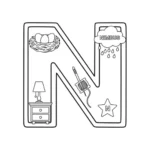 Letter N Kleurplaat thumbnail