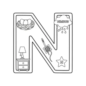 Letter N Kleurplaat 7 Letter N Kleurplaat thumbnail
