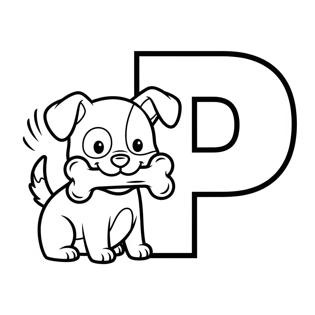 Letter P Kleurplaat 22 Letter P Kleurplaat 14
