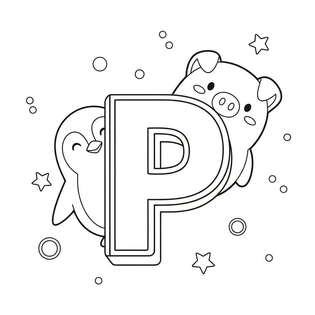 Letter P Kleurplaat 12 Letter P Kleurplaat 4