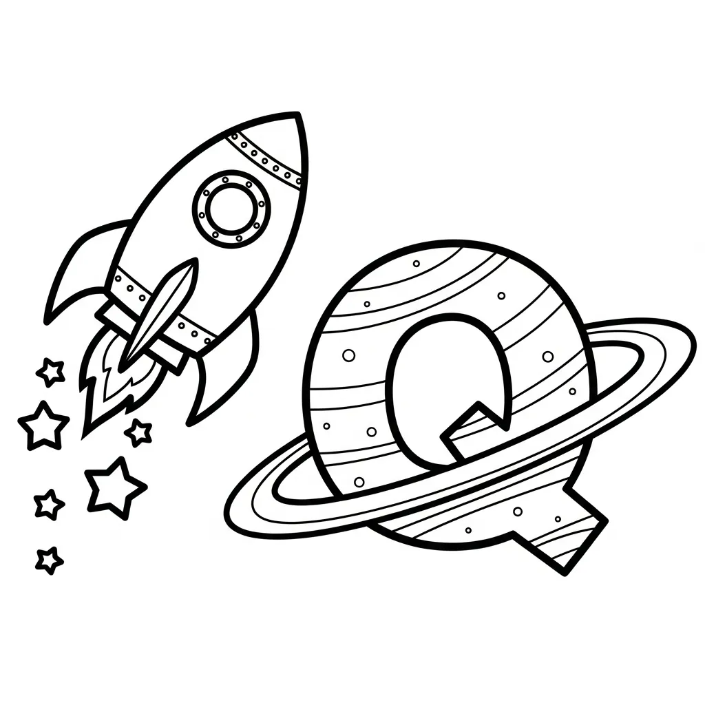 Letter Q Kleurplaat