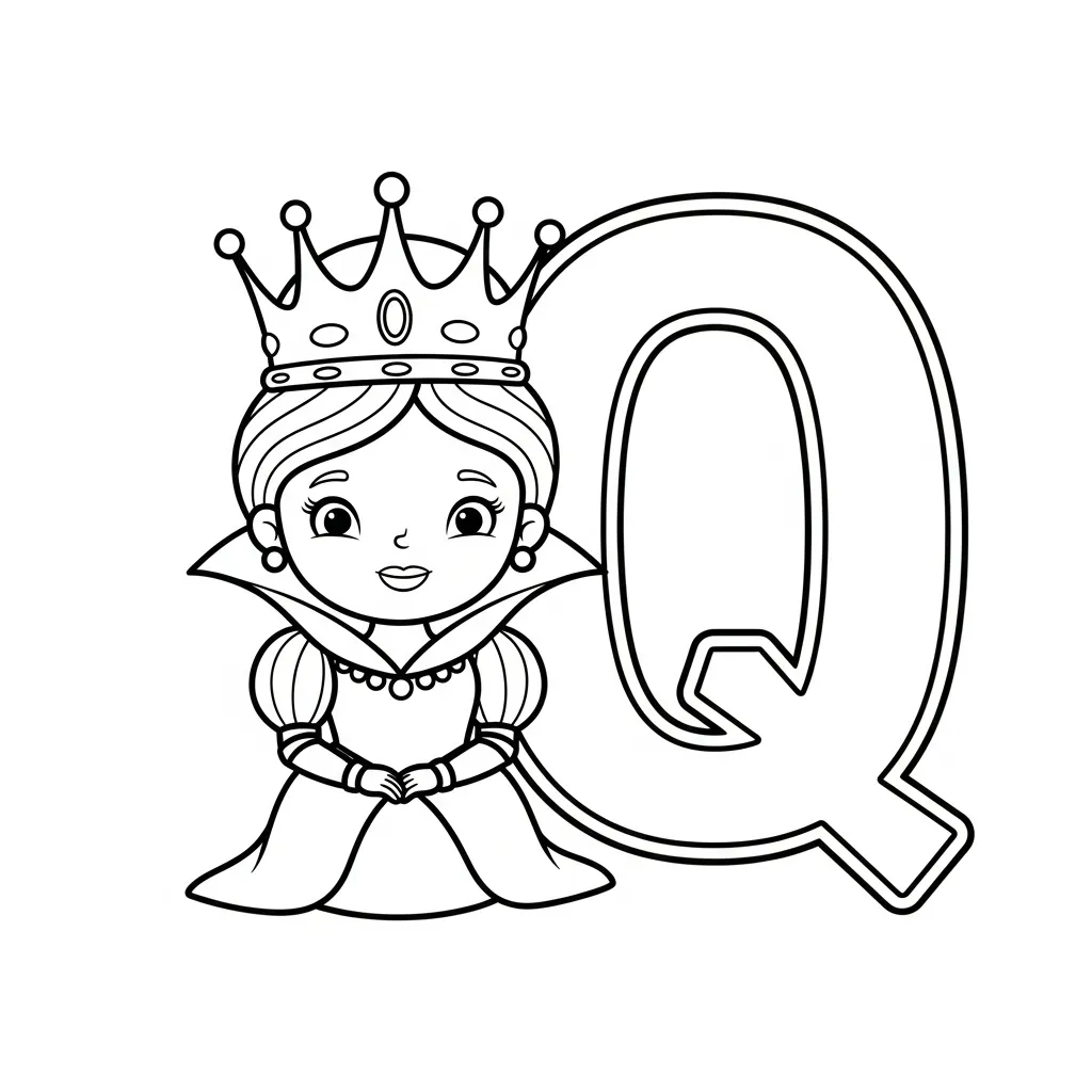 Letter Q Kleurplaat