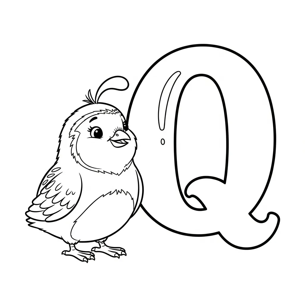 Letter Q Kleurplaat