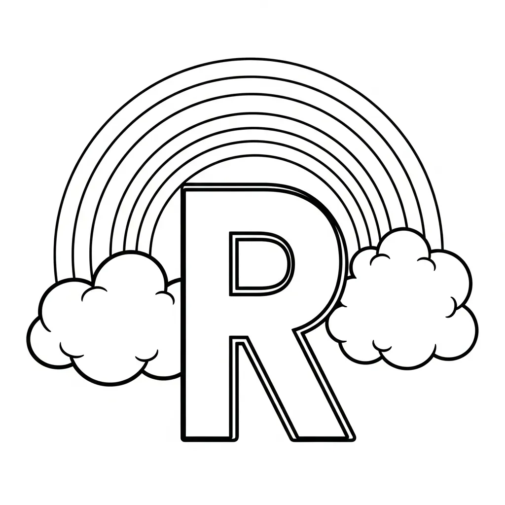 Letter R Kleurplaat 12 Letter R Kleurplaat 4