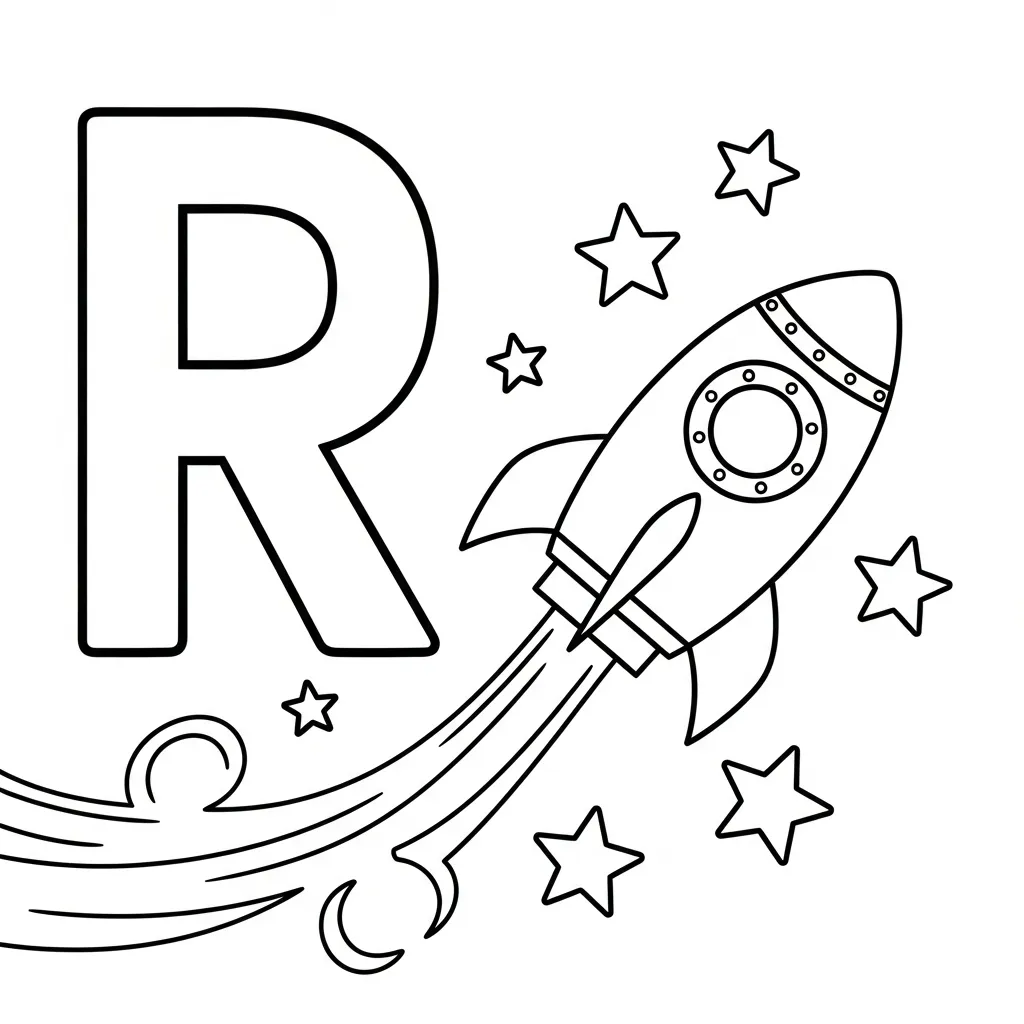 Letter R Kleurplaat 21 Letter R Kleurplaat 13