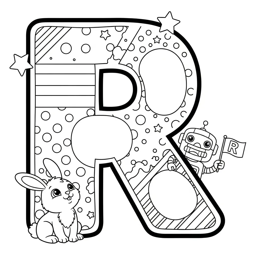 Letter R Kleurplaat 20 Letter R Kleurplaat 12