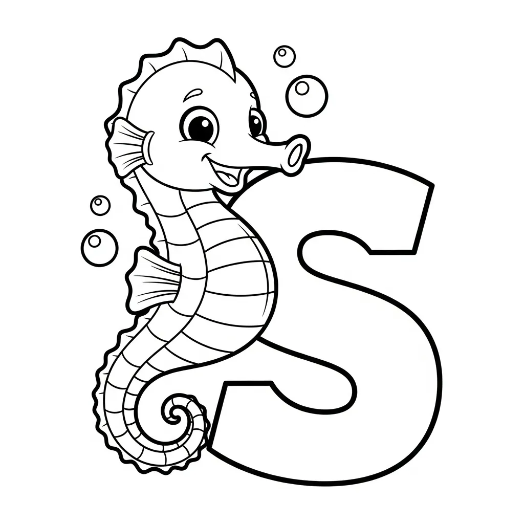 Letter S Kleurplaat 1
