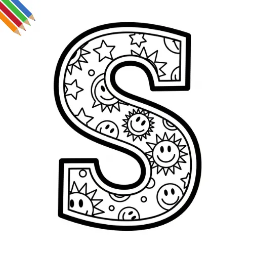 Letter S Kleurplaat thumbnail