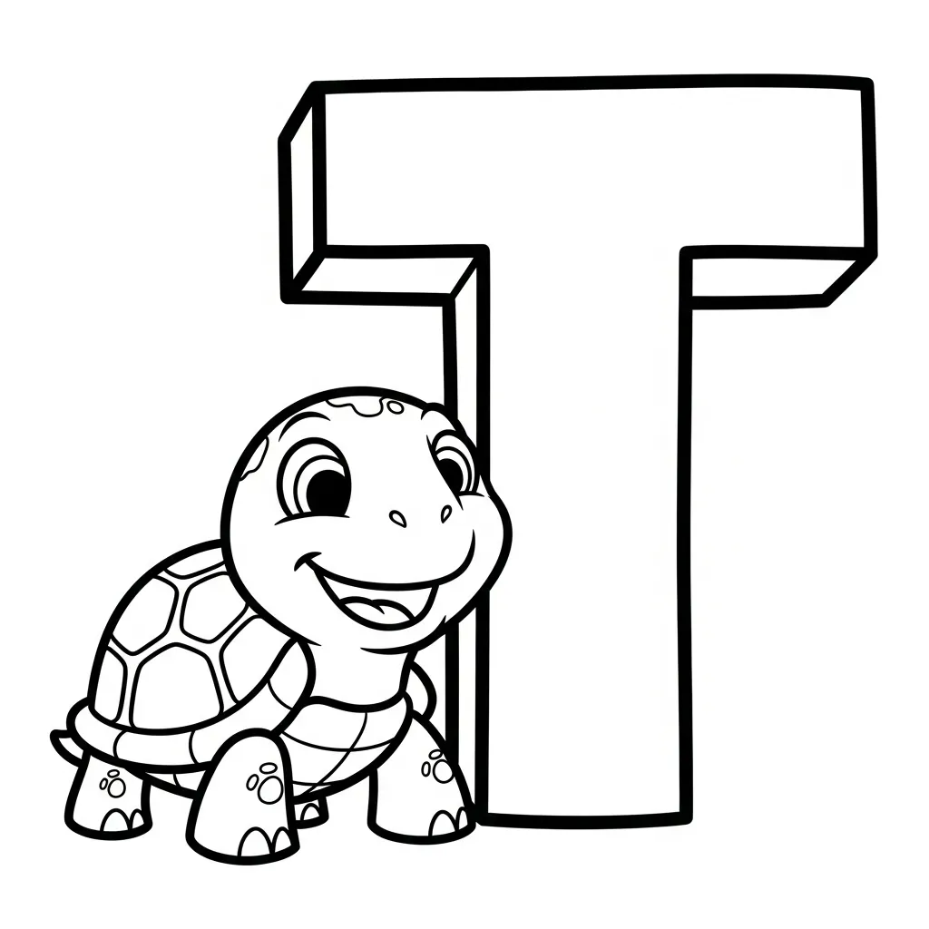 Letter T Kleurplaat 8