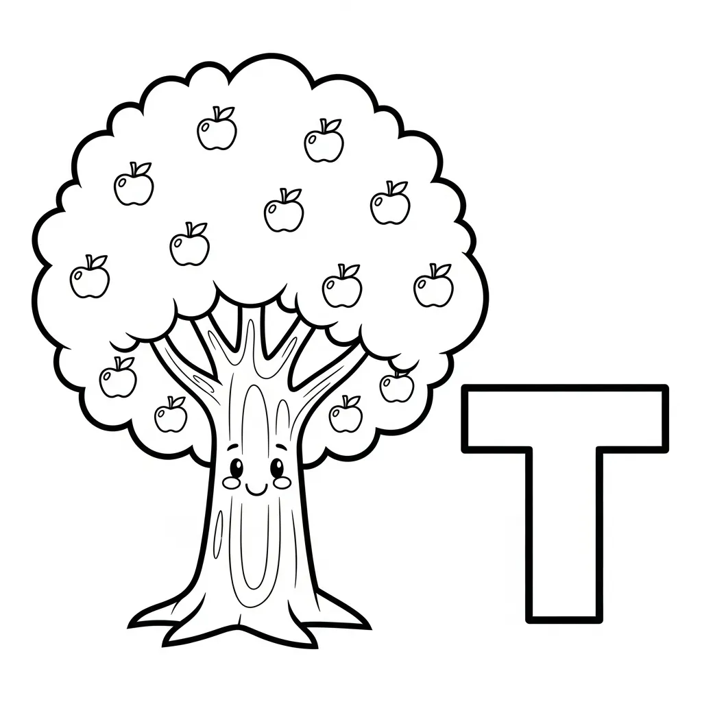 Letter T Kleurplaat 17