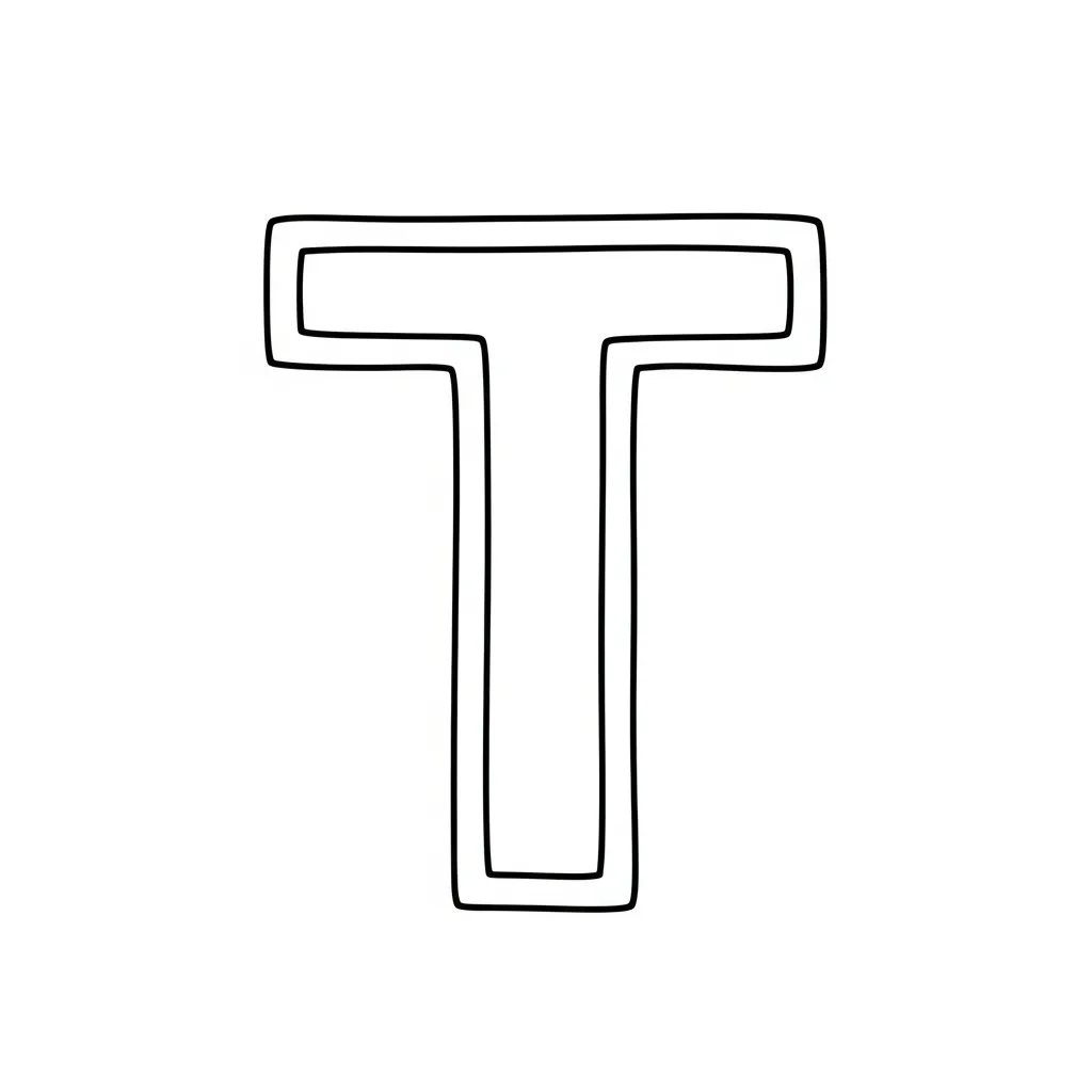 Letter T Kleurplaat