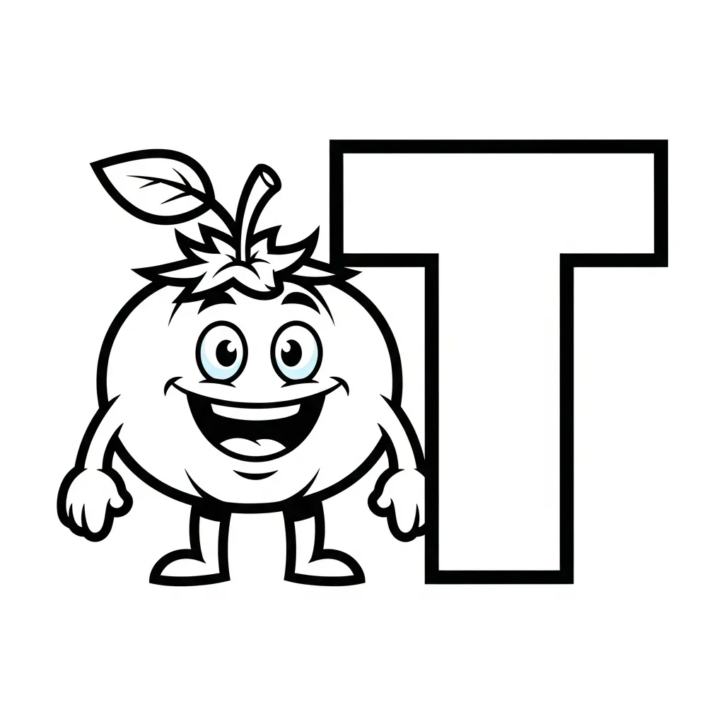 Letter T Kleurplaat 2
