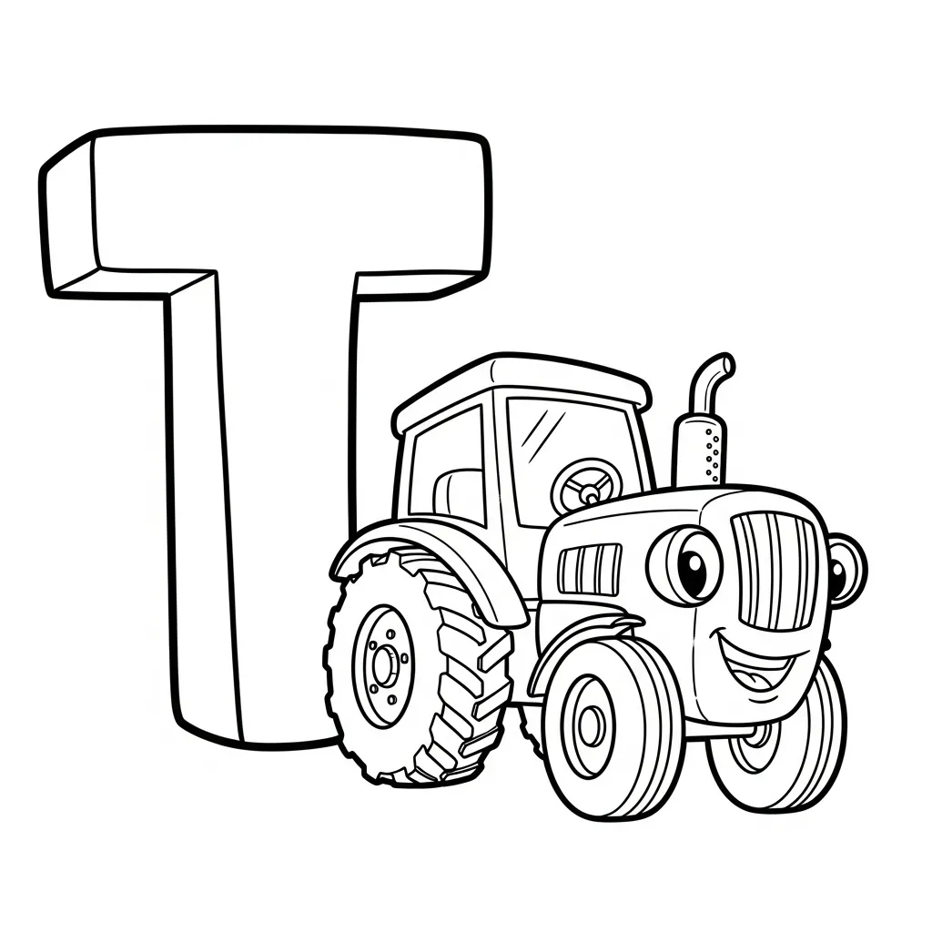 Letter T Kleurplaat 3