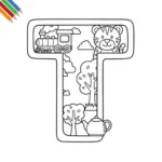 Letter T Kleurplaat thumbnail