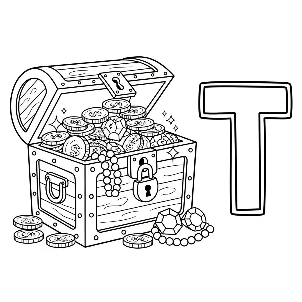 Letter T Kleurplaat 4